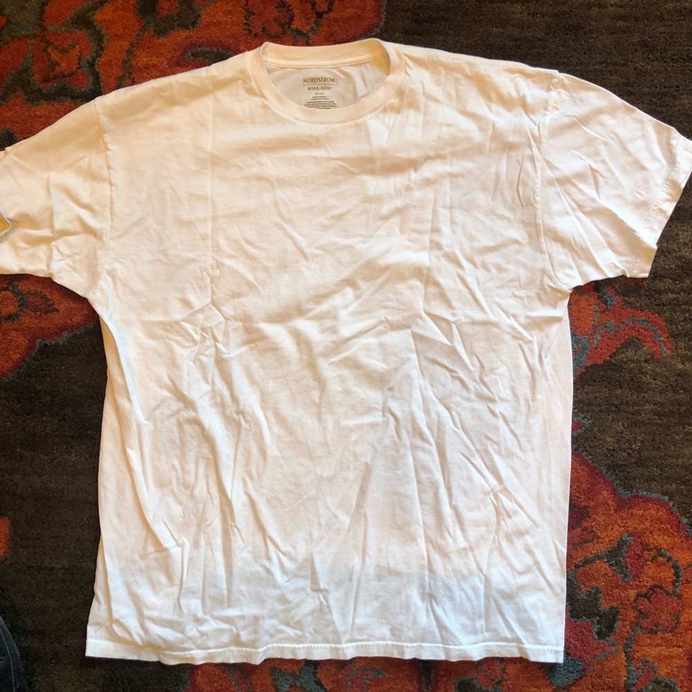 Nordstrom white tee shirt men XL true to size